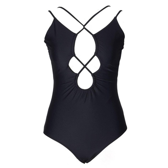 Cupshe Strappy One Piece Lace Up Swimsuit Black Sm - Picture 4 of 5